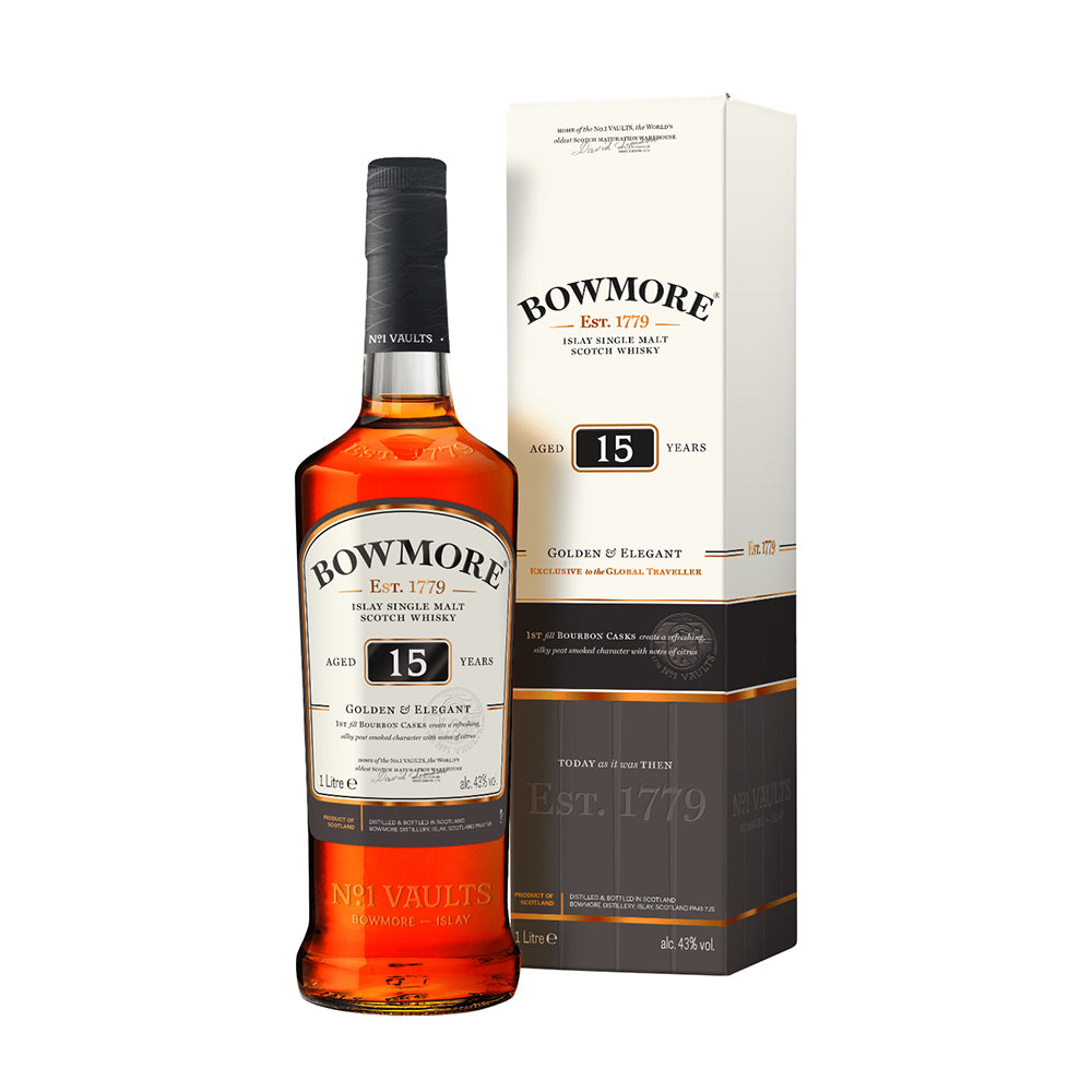 BOWMORE 15YO ISLAY SINGLE MALT 1L